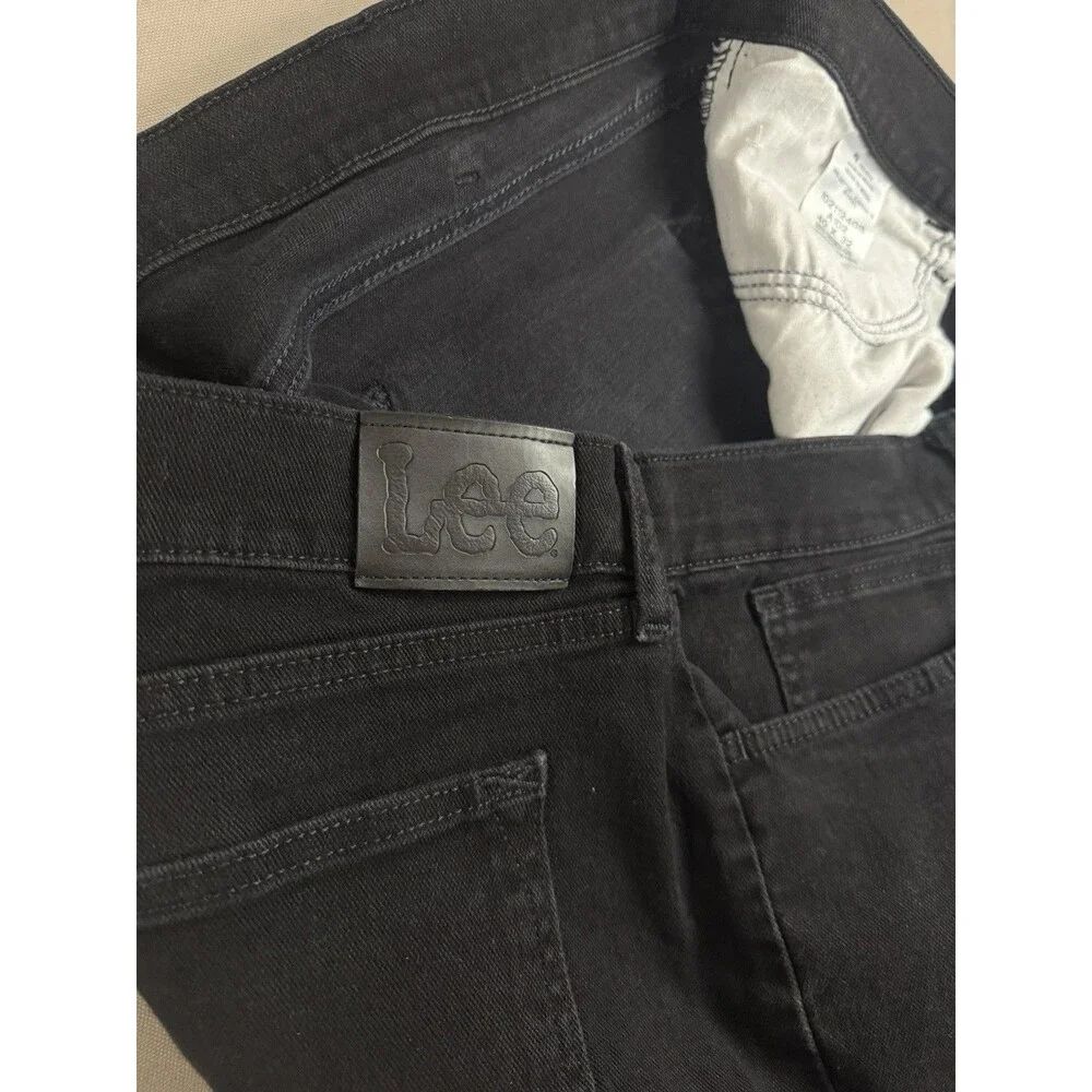 Men’s Lee Slim Fit Tapered Leg Jeans Stretch 40x32 Midnight Black